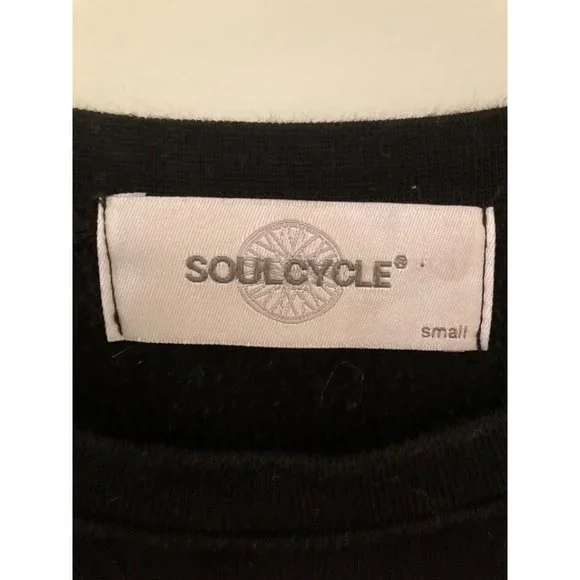 SOULCYCLE Black Quilted Pullover Sweatshirt- Sequin SOUL. Size S - Picture 2 of 6